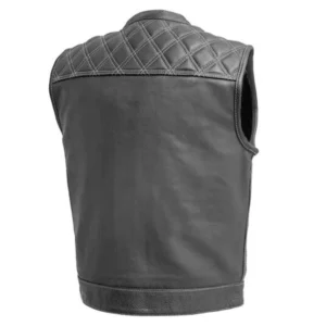 Brendan Padded Quilted Leather Vest Back