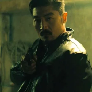 Brian Tee Reacher S03 Black Leather Jacket front