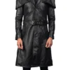 Briana Leather Duster Coat With Cape Back