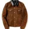 Brianne Brown Suede Leather Trucker Jacket