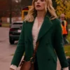 Brianne Howey Ginny & Georgia Green Wool Coat Front View