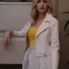 Brianne Howey Ginny & Georgia White Leather Jacket