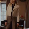 Brianne Howey Ginny & Georgia White Leather Jacket Front View