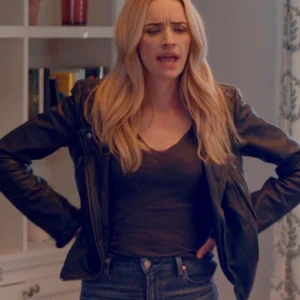 Brianne Howey Ginny and Georgia S03 Black Biker Jacket Front
