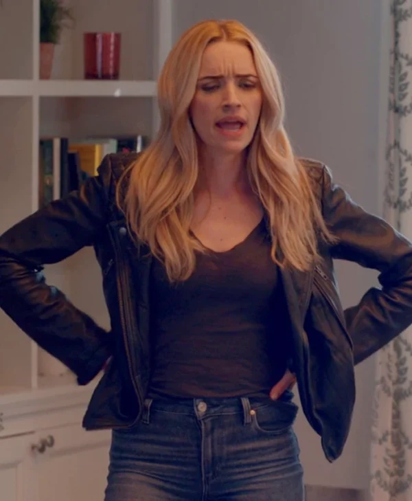 Brianne Howey Ginny and Georgia S03 Black Biker Jacket Front