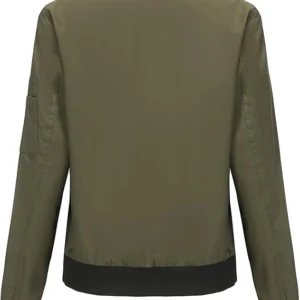 Britney Lightweight Zipper Cotton Bomber Jacket Back