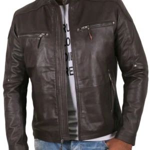 Bryce Crimson Motorcycle Style Brown Jacket