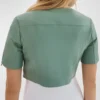 Bryleigh Mint Green Leather Biker Cropped Jacket Back