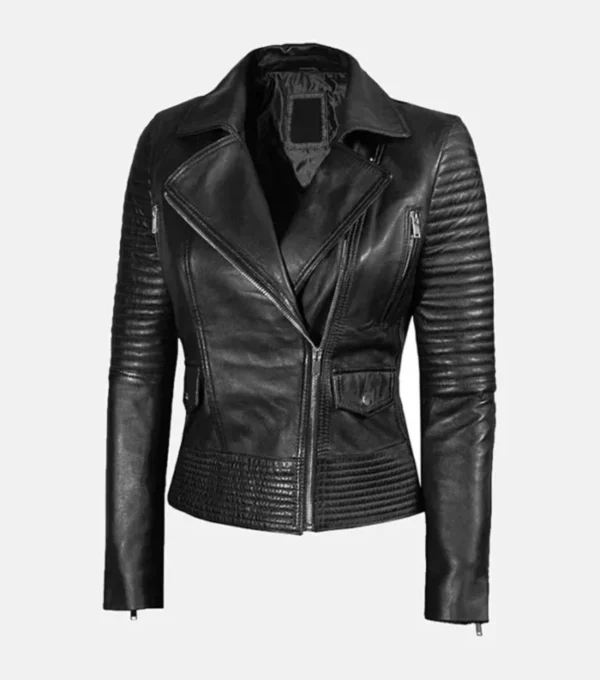 Buy Avery Chic Look Slim Fit Quilted Leather Jacket