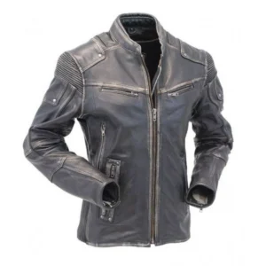 Caleb Gray Distressed Leather Jacket