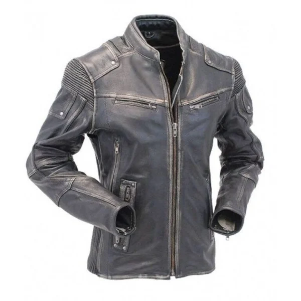Caleb Gray Distressed Leather Jacket