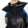 Cambri Color Block Real Leather Biker Style Jacket Closeup