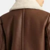 Cecelia Brown B3 Real Leather Jacket Back Closeup