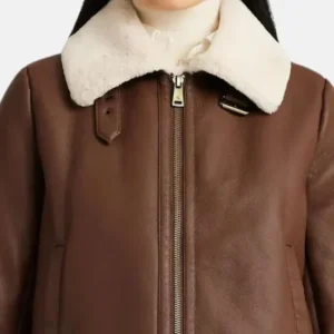Cecelia Brown B3 Real Leather Jacket Front