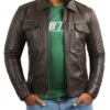Celah Brown Aviator Leather Jacket