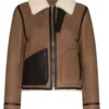 Charlie Shearling Aviator Brown Leather Bomber Jacket