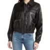 Chassidy Avaitor Bomber Black Leather Jacket