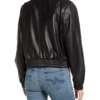 Chassidy Avaitor Bomber Black Leather Jacket Back