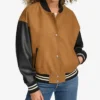 Colette Edgy Brown Varsity Bomber Jacket