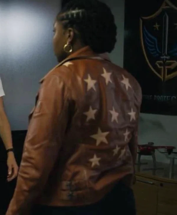 Courtney Taylor Ballard S01 Brown Leather Jacket Back