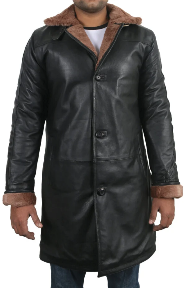 Cristina Shearling lined Aviator Leather Coat