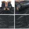 Cristina Shearling lined Aviator Leather Coat Closeup