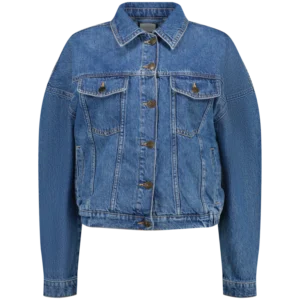 Crysti Refreshed Look Blue Bomber Denim Jacket