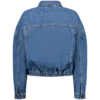 Crysti Refreshed Look Blue Bomber Denim Jacket Back