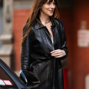 Dakota Johnson Materialists Black Leather Jacket