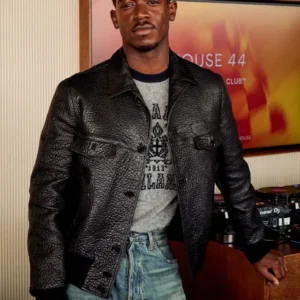 Damson Idris F1 Movie Real Leather Black Jacket