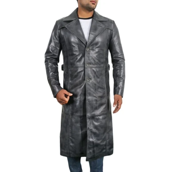 Dashiell tailored leather trench coat
