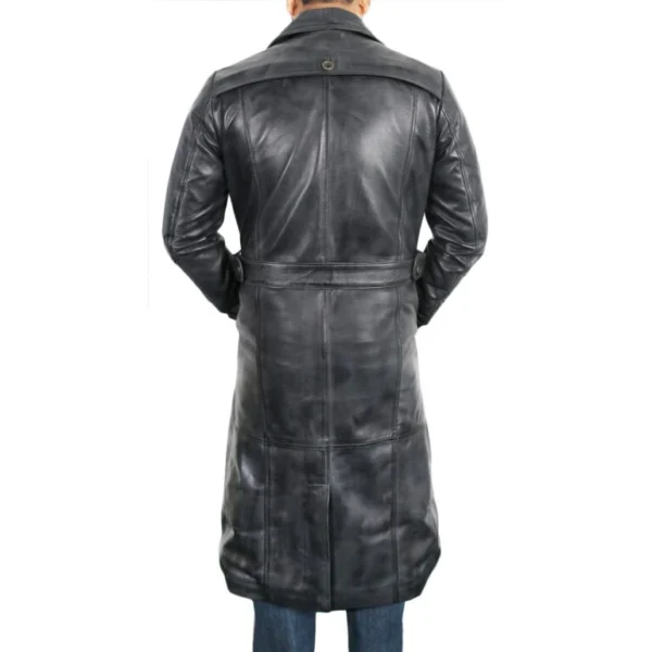 Dashiell tailored leather trench coat Back