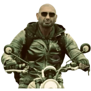 Dave Bautista Afterburn Black Distressed Leather Jacket Front
