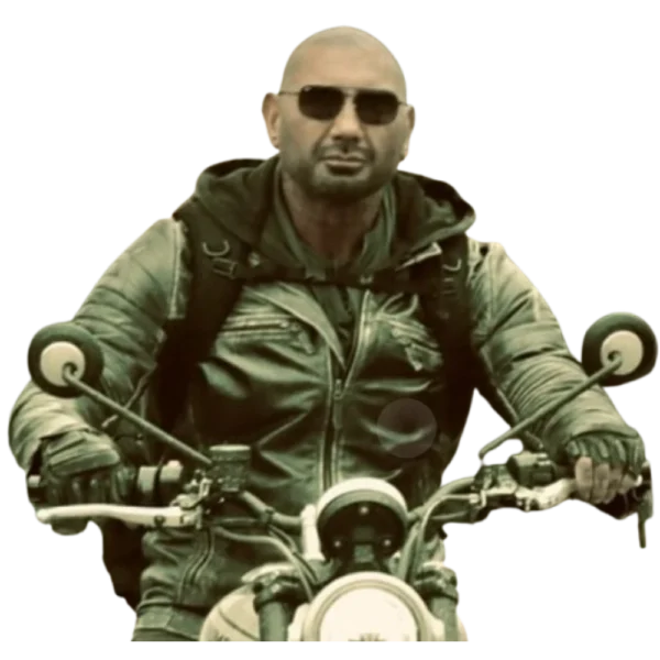 Dave Bautista Afterburn Black Distressed Leather Jacket Front