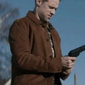 David O’Donnell Reacher S02 Brown Suede Leather Jacket Left Side View