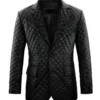 Dean Quilted Black Leather Blazer Jacket