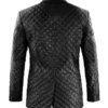 Dean Quilted Black Leather Blazer Jacket Back