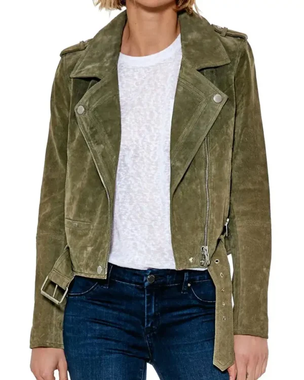 Desiree Supple Suede Leather Biker Jacket