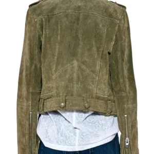 Desiree Supple Suede Leather Biker Jacket Back