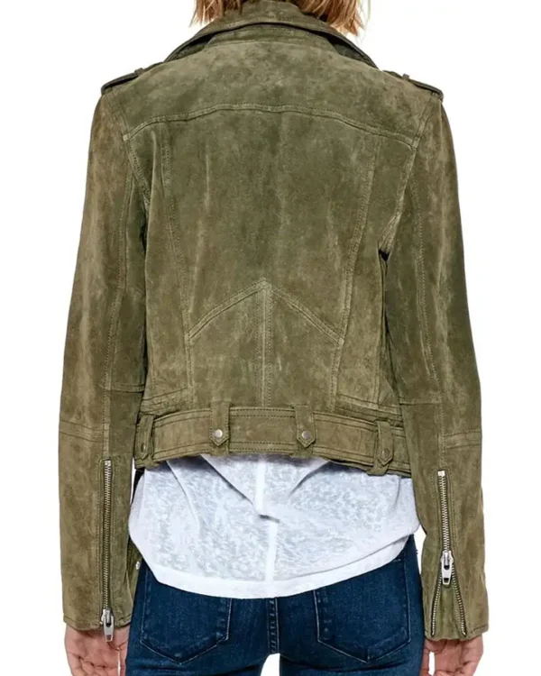 Desiree Supple Suede Leather Biker Jacket Back