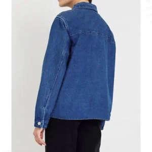 Donnie Big Side Pockets Royal Blue Denim Jacket Back