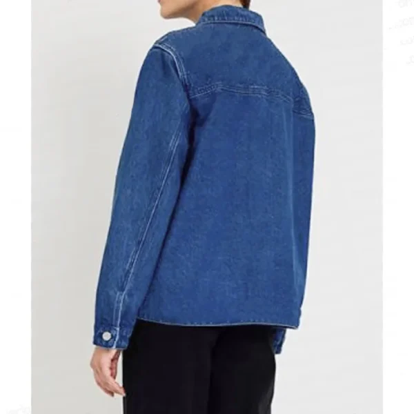 Donnie Big Side Pockets Royal Blue Denim Jacket Back