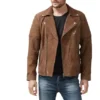 Eddie Brown Suede Double Rider Leather Jacket