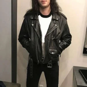 Eddie Munson Stranger Things Biker Black Jacket front