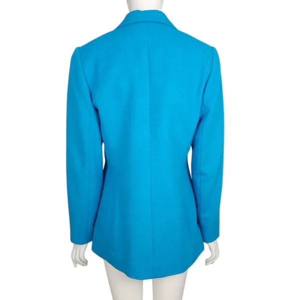 Ella Single Button Blue Wool Vintage Style Coat Back
