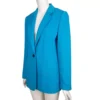 Ella Single Button Blue Wool Vintage Style Coat Side View