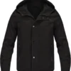 Elliott Black Cotton Hooded Jacket