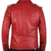 Elsie Red Double Rider Leather Jacket Back