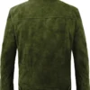 Emily Rose green suede leather jacket back