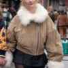 Emily in Paris S04 Camille Shearling Leather Jacket